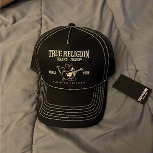Black True Religion Trucker Hat